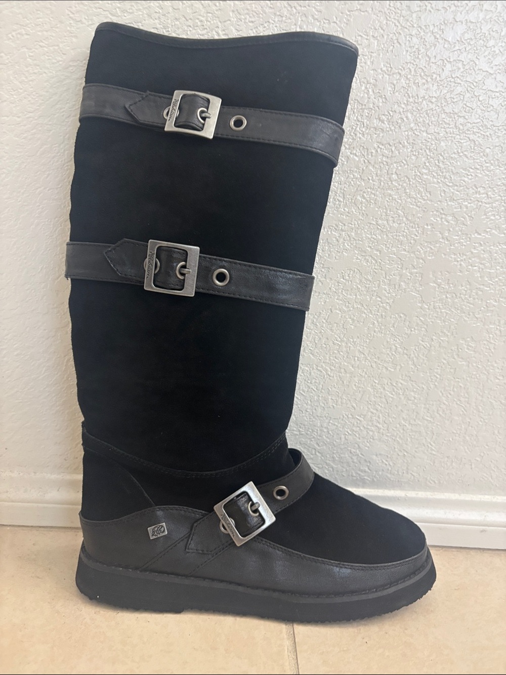 Cobian Women's Black Over-the-Knee Buckle Boots